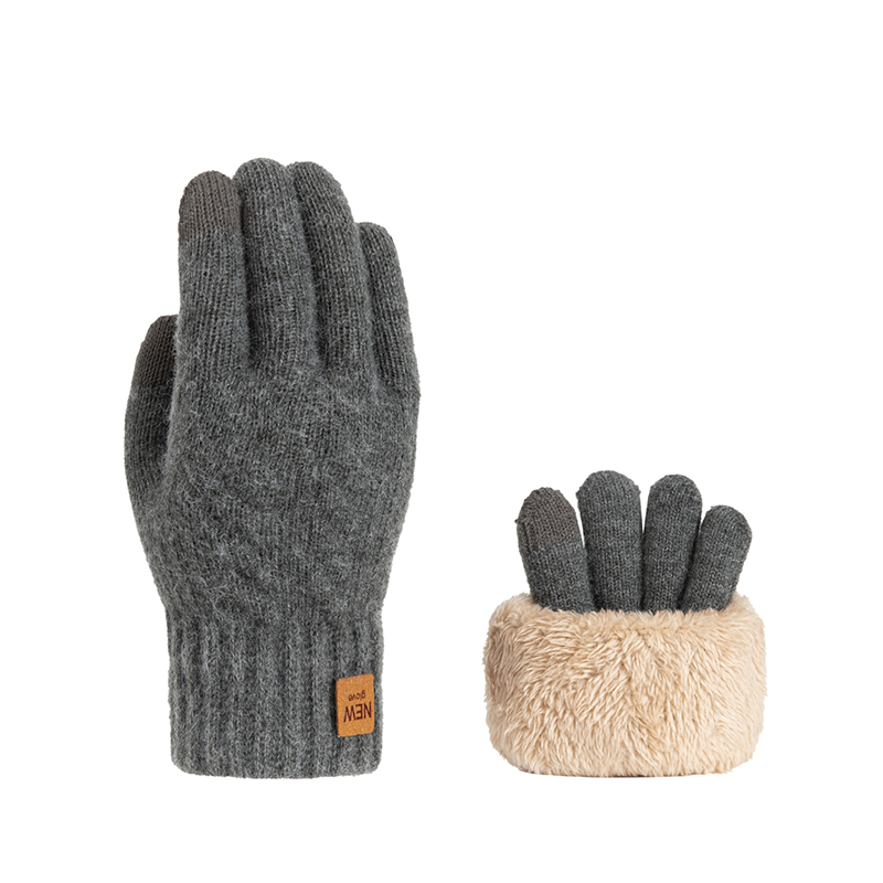 Moda inverno luvas de malha quente para mulheres homens engrossados e resistentes ao frio luvas de tela de toque forro de lã acessório de alta qualidade: green