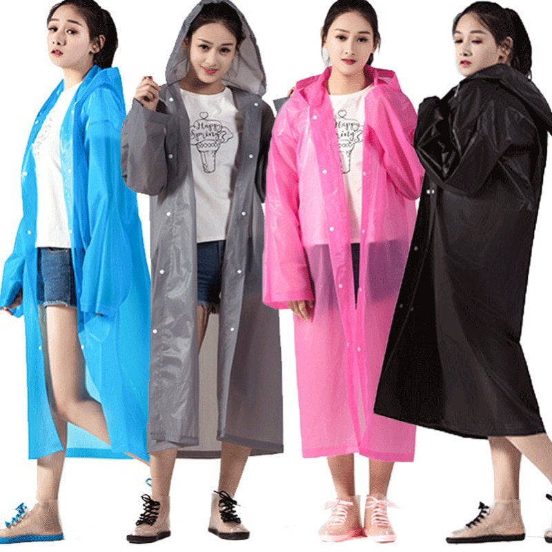 Unisex Adult Waterproof Raincoat Transparent Vinyl Raincoat Runway Style Adult Unisex Clear Rain Coat protective