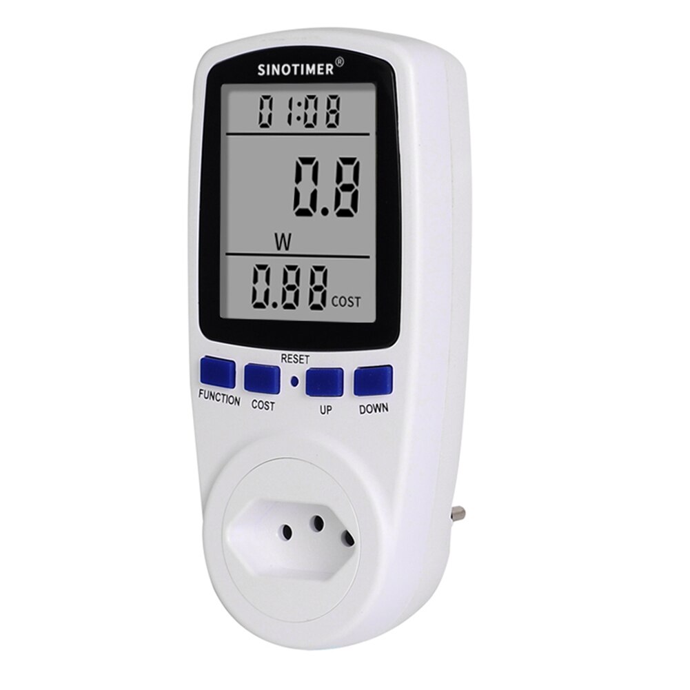 Elektrisitet digital monitor meter stor lcd display analysator husholdning intelligent digital spenning wattmeter overvåking socket