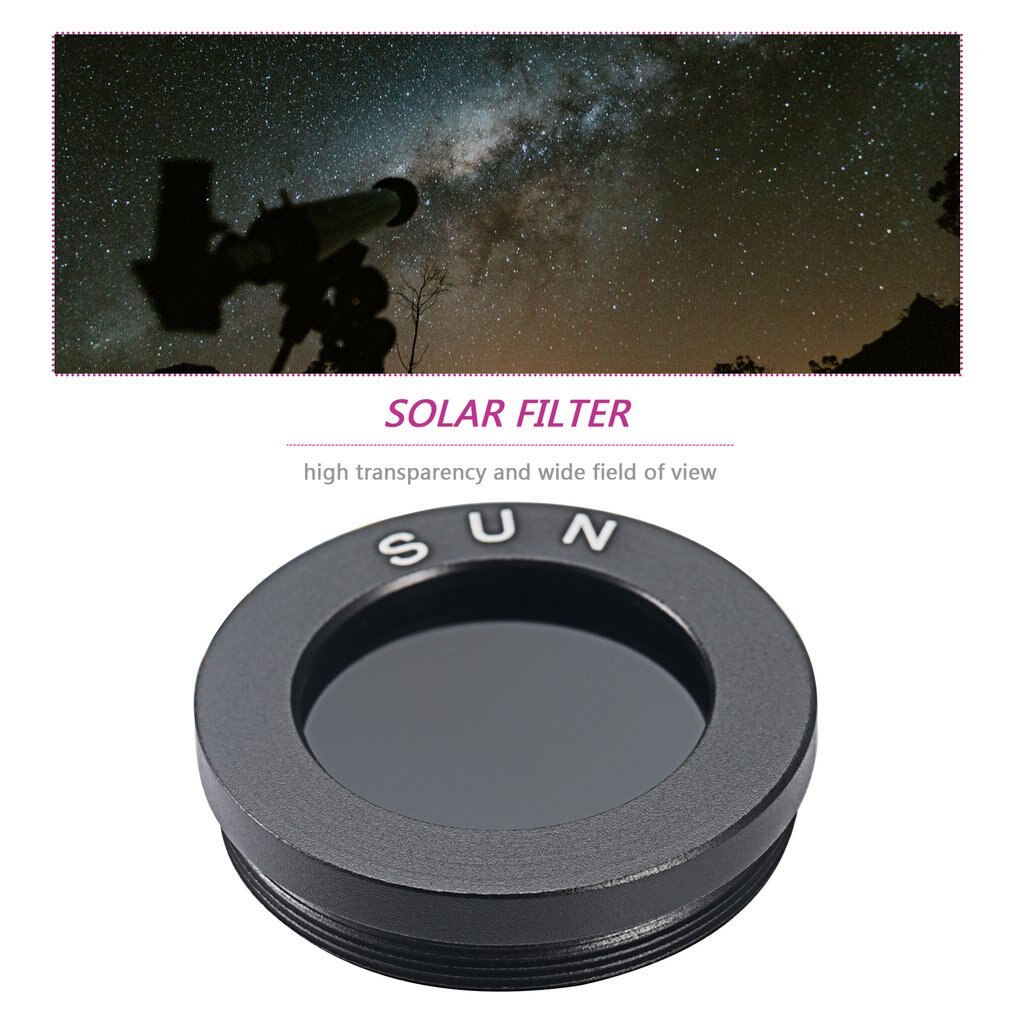 Astronomical Telescope Accessories 0.965 /1.25 Black Sun Filters Full-aluminum Standard Thread for Astro Optics Eyepiece ACEHE