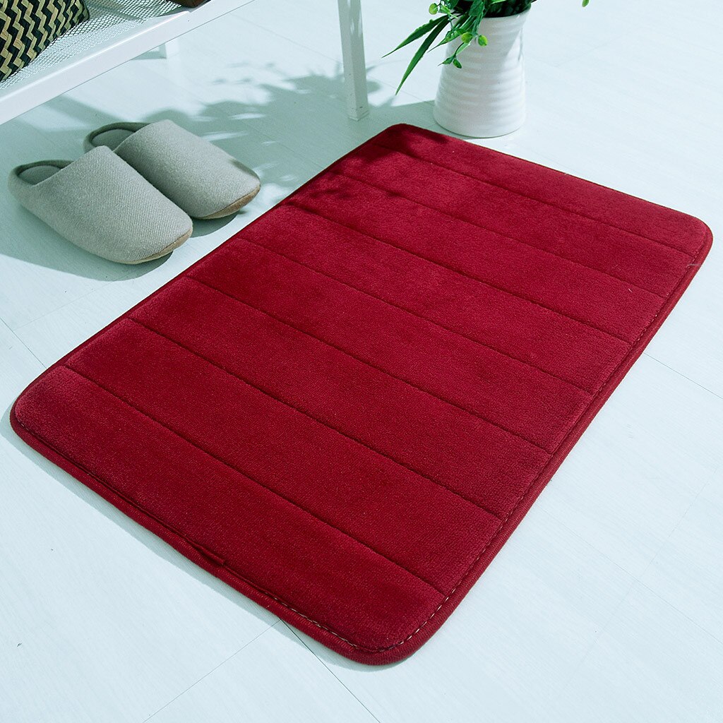 40x60cm Absorberende Zachte Memory Foam Mat Bad Badkamer Slaapkamer Vloer Douche Tapijt Tapijt Decor microfiber memory foam: Red