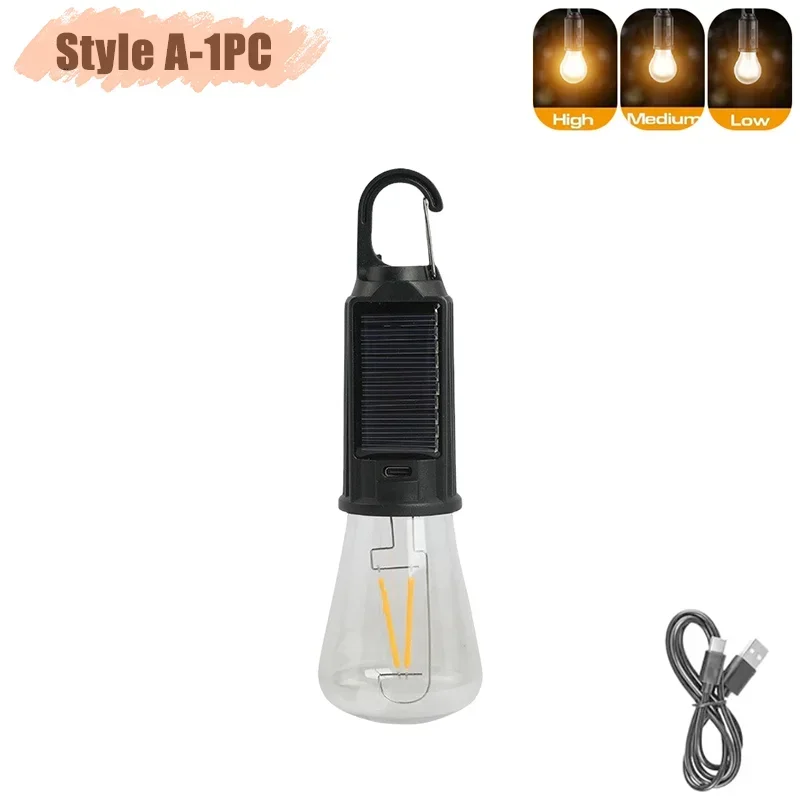 Linterna LED Solar portátil con 3 modos de luz Luz de emergencia al aire libre recargable por USB para acampar, senderismo, actividades de pesca: Azul