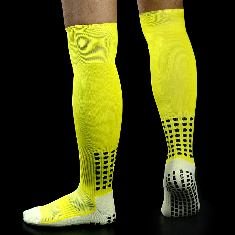 9-farbige lange Fußballsocken für Männer und Frauen, Sport-Silikon-Anti-Rutsch-Fußballsocken, verschleißfest, schweißabsorbierend: Gold