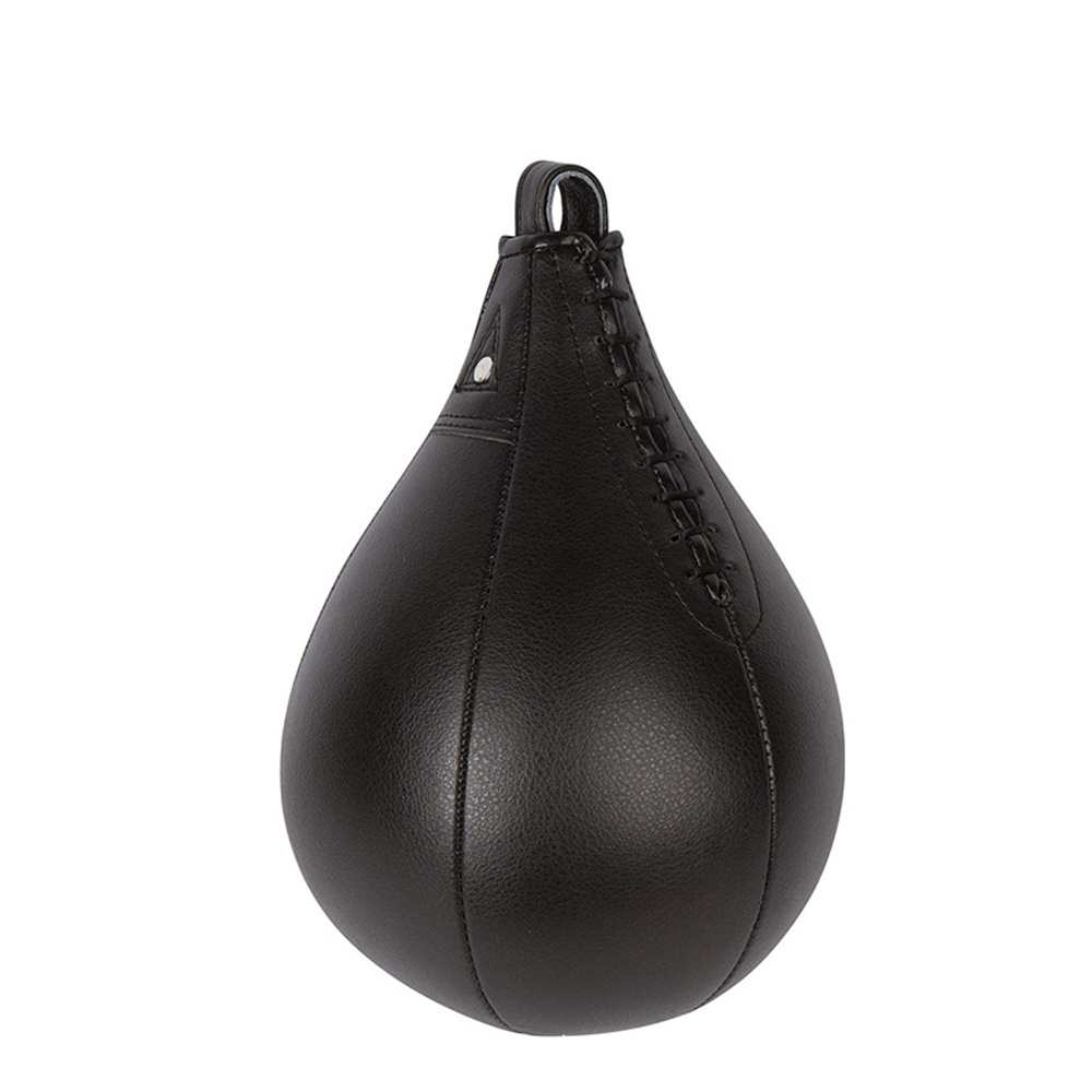 Pear PU Rotating Punching Bag Boxing Training Speed Ball Suspension Inflatable Boxing Reaction Elastic Vent Target: Black
