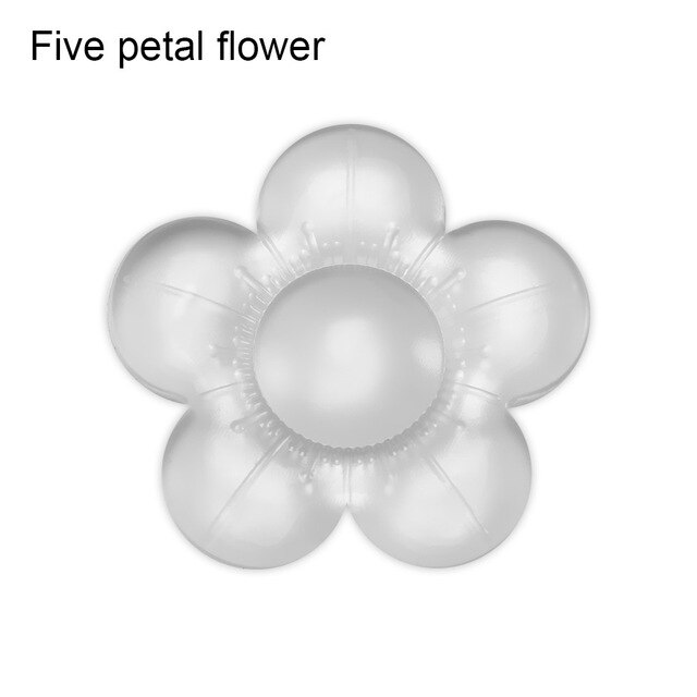 1pc PU Waterable Transparent Door Handle Bumpers Safety Shock Absorber Door Stoppers Wall Protection Security: Five petal flower