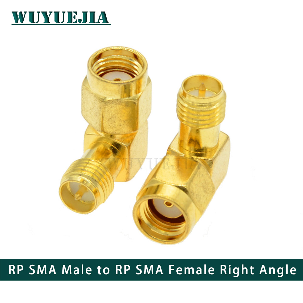 SMA To SMA Male Female Straight Connector 90 Degree Right Angle 135Degree Tee Type 3 Way Splitter RPSMA To RPSMA Male Adapter RF: Gold
