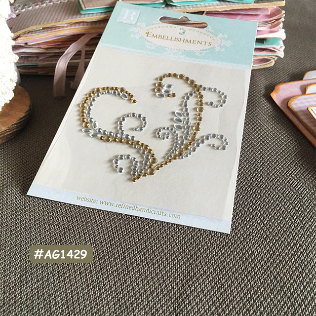 Diy Decal Adhesive Glitter Flower Sticker Craft Sticker Rhinestone Strip Scrapbooking Cloth Greeting Card Handmade Decor Sticker: C