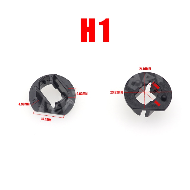2 stk.  h1 bil led -lyskaster pære adapter holder sokkel hodelykt holdere