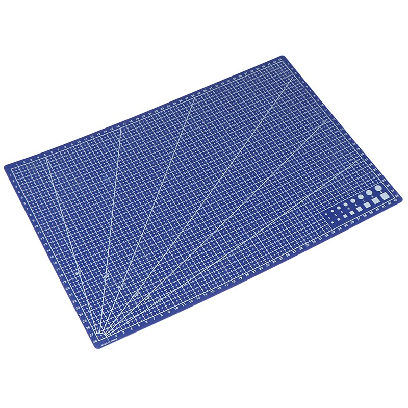 1 stk  a3 pvc rektangulær plast 45cm x30cm a3 skæreplade skæremåtte gitter line værktøj