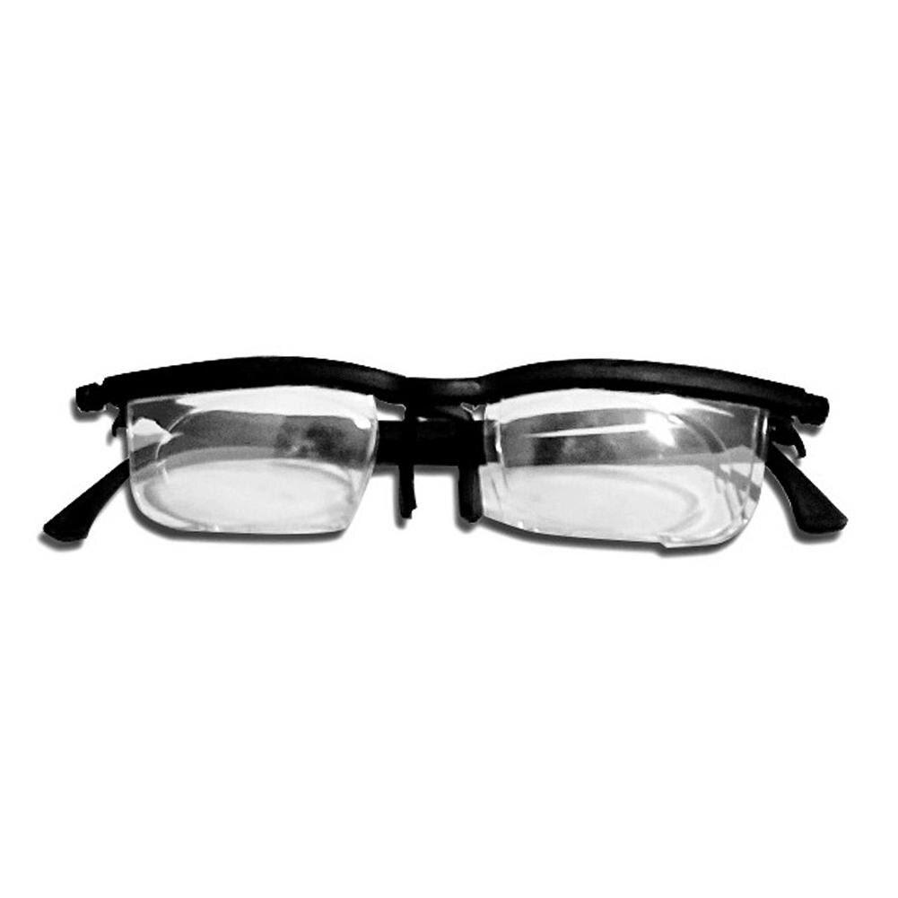 Dial Adjustable Glasses Variable Focus for Computer Reading Distance Vision Eyeglass Unisex Variable Focus Black Frame Glasses