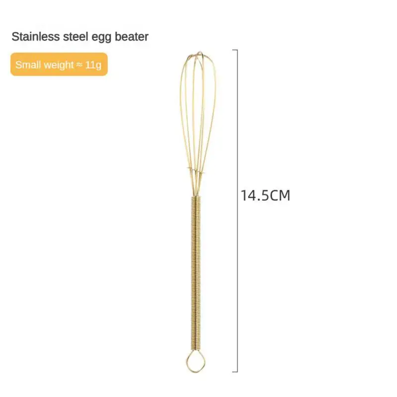Crèmekleurige Vierkleurige Fijne Staaldraad Ophangende Verstevigingsring Kleine En Voortreffelijke Keukengereedschap Mini-Eierklopper