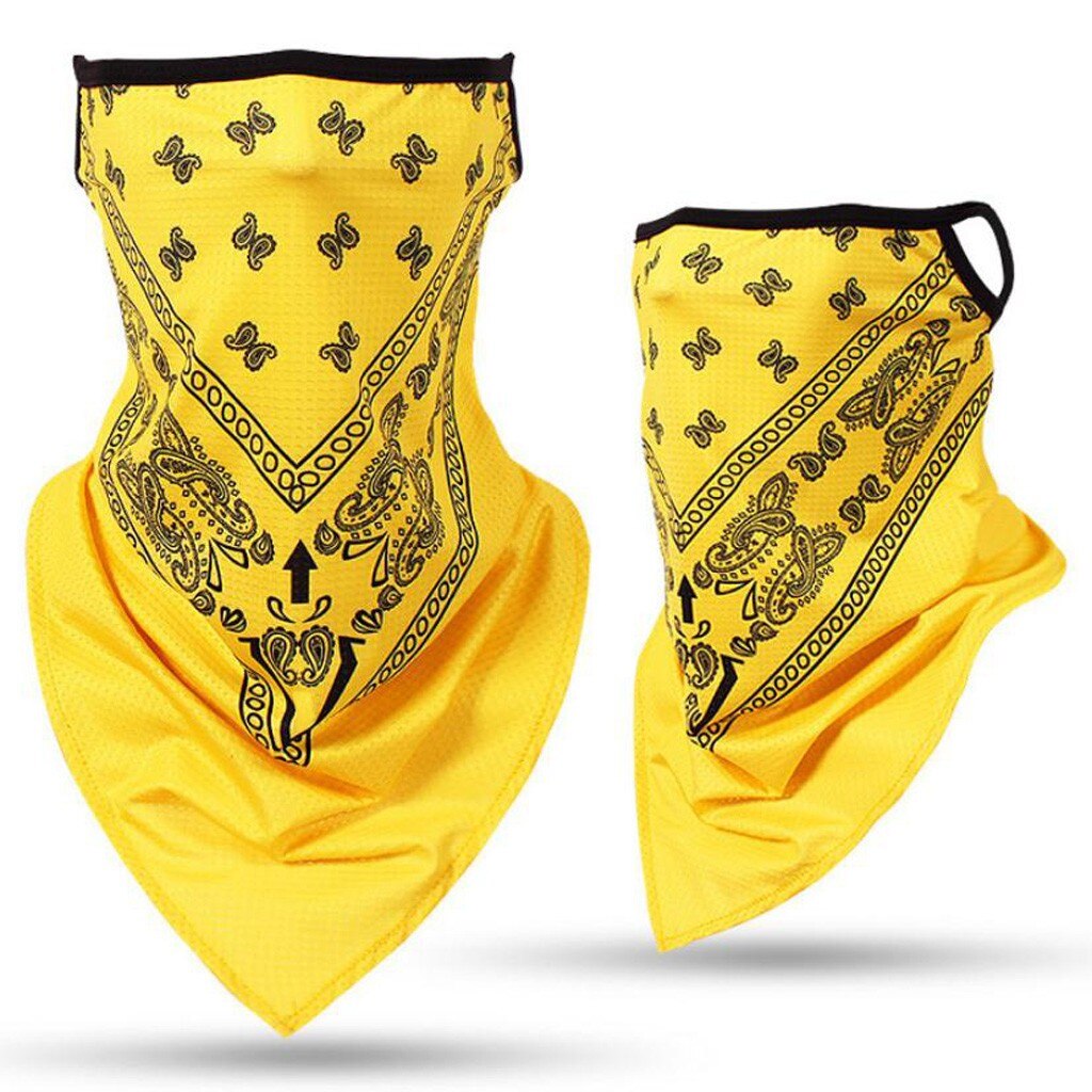 Kobiety twarz szaliki mężczyźni wydrukowano twarz szalik chustka ucha pętle kominiarka szyi getry dla obu płci wiatroszczelna zawinąć szalik # BL2: żółty
