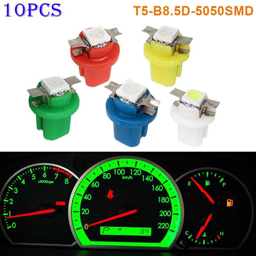 'The Best' 10pcs T5-B8.5D-5050smd LED SMD Lamp Gauge Speed Dash Bulb Dashboard Instrument Light 12V 889