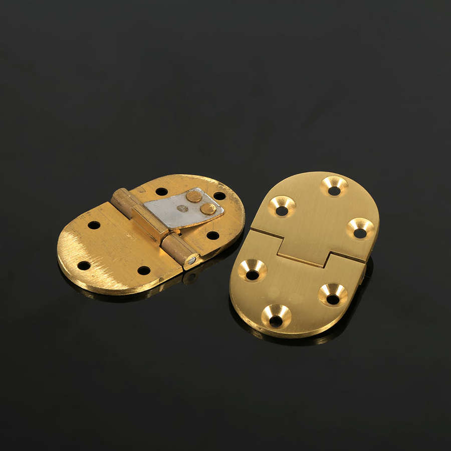 2Pcs Brass Butler Tray Hinge Furniture Accessories 2-1/2"x1-1/2" With Screws Folding Flap