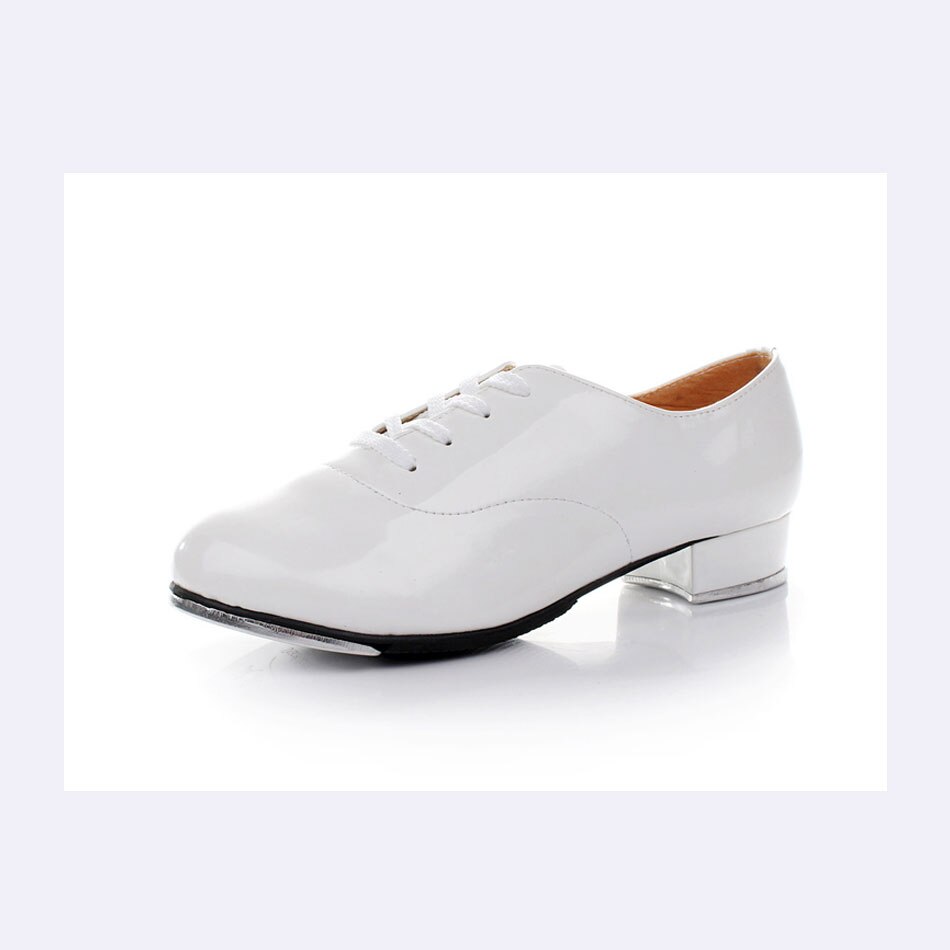 MSMAX YZ-08 Boys Shoes Children Tap Shoes Shiny Patent Leather Stage Dance Shoes Soft Ballroom Kids Tap Shoes: 4