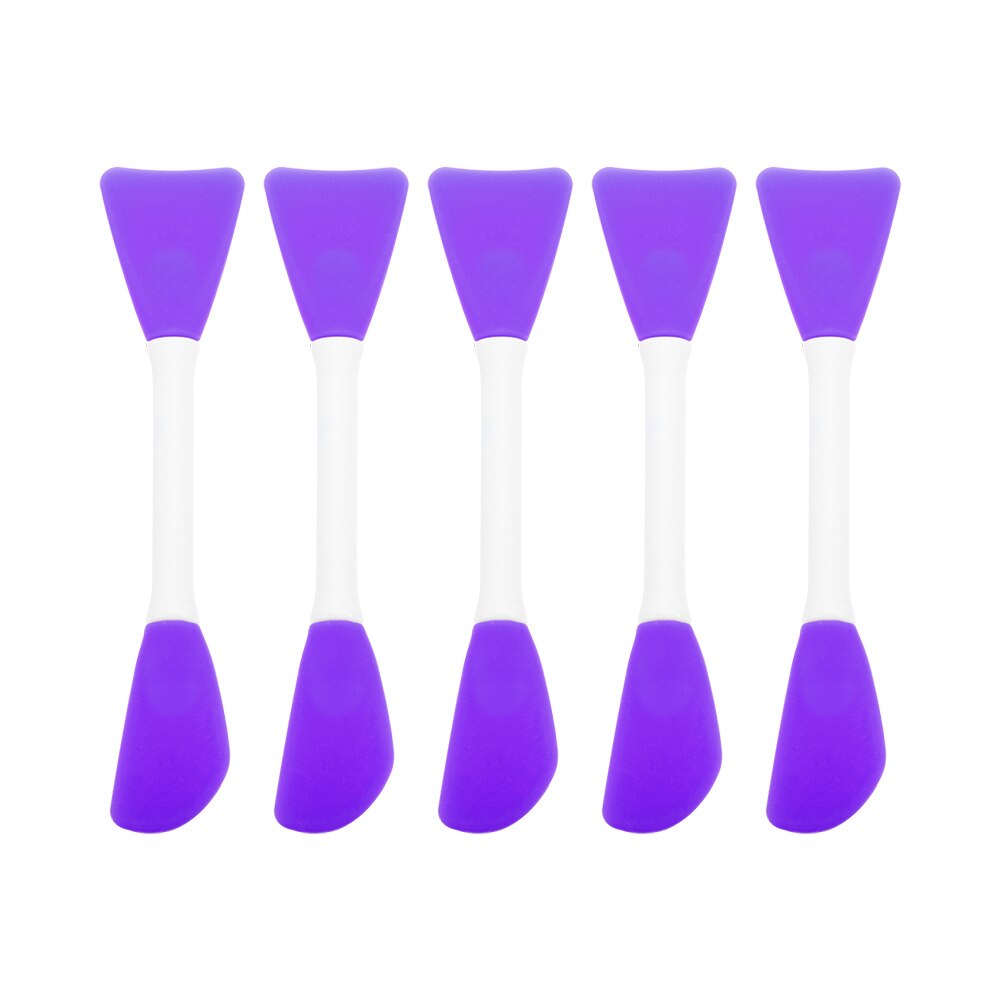Spatule en silicone souple multifonctions pour arts créatifs, 2/5 pièces, brosse pour remuer, étaler ou verser colle, poudres et résine époxy dans son moule, facile à nettoyer: 5Pcs  Purple02