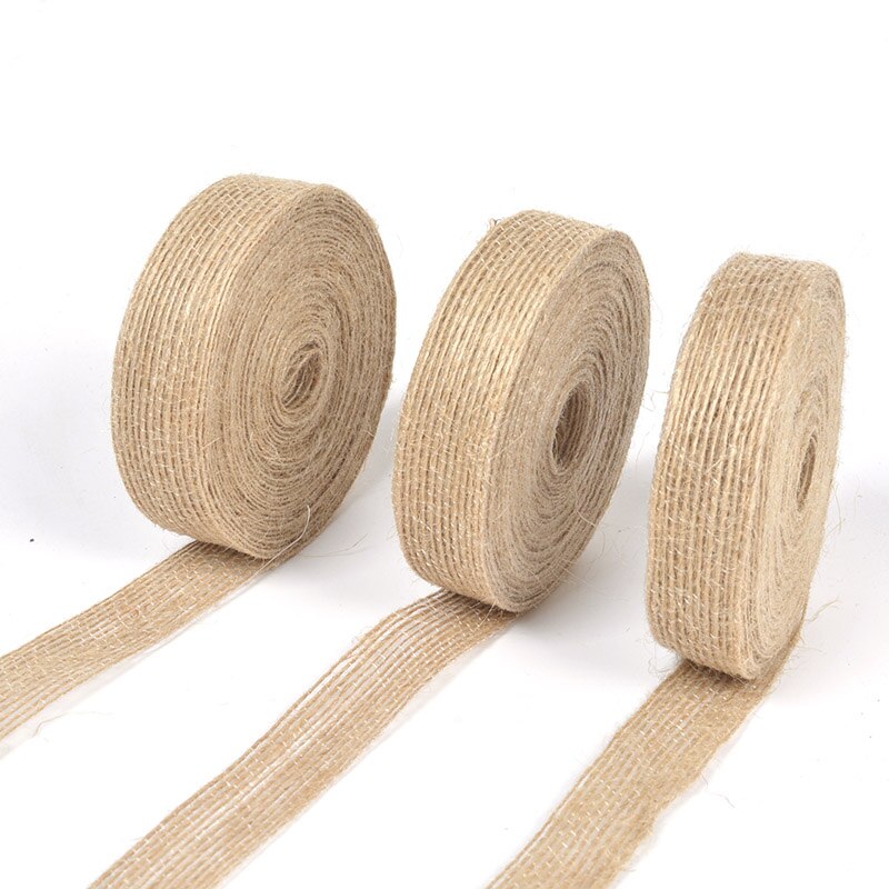 Cuerda de cáñamo Natural de 5m, rollo de cinta de arpillera, rollo de cinta Vintage rústica, materiales de decoración para boda
