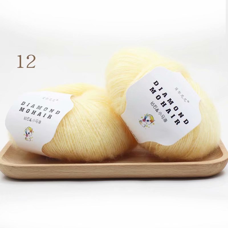 Wolle 260M/0,9MM Garn Baby Weichfaden Schal Schal Gestrickt Lot 1ply Häkeln 25g/Knäuel Mohair Kaschmir Seide Stricken: YELLOW