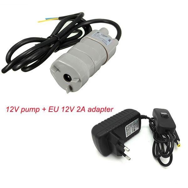 Beste 12V 24V 600L/H JT500 Hoge Druk Dc Dompelpomp Drie-Draad Micro motor Waterpomp Met Adapter: EU 12V 2A Adapter