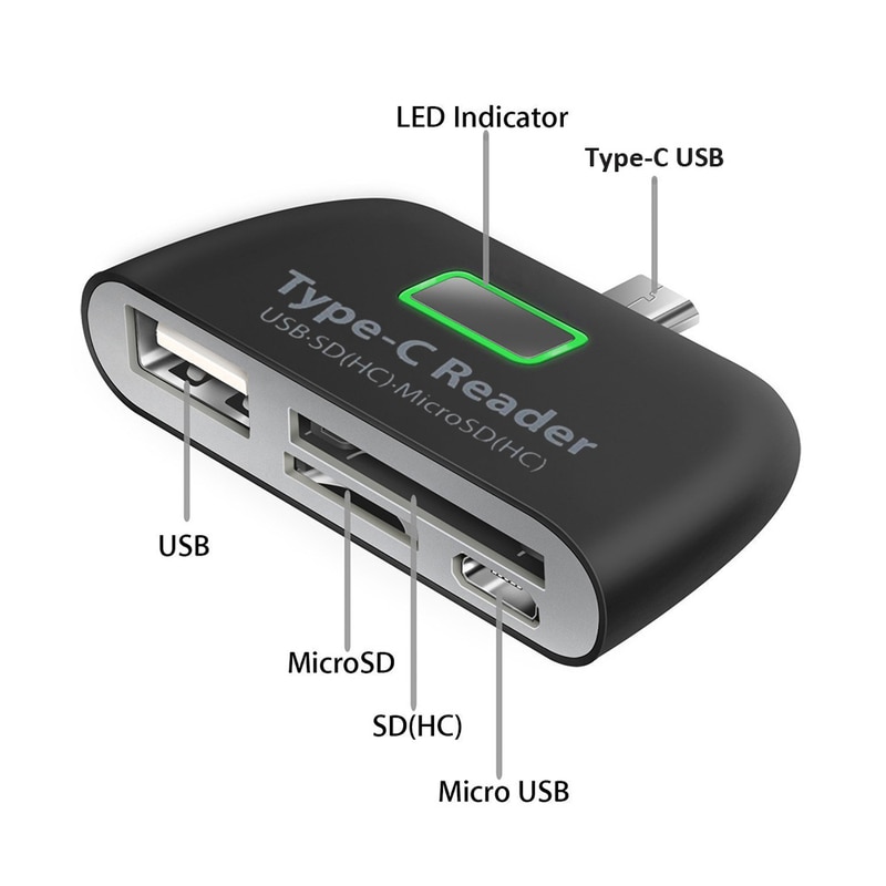 Type C OTG Adapter Usb C Docking Station Android Phoner With Power Supply Charging USB Multifunctional TF SD HUB Card Reader