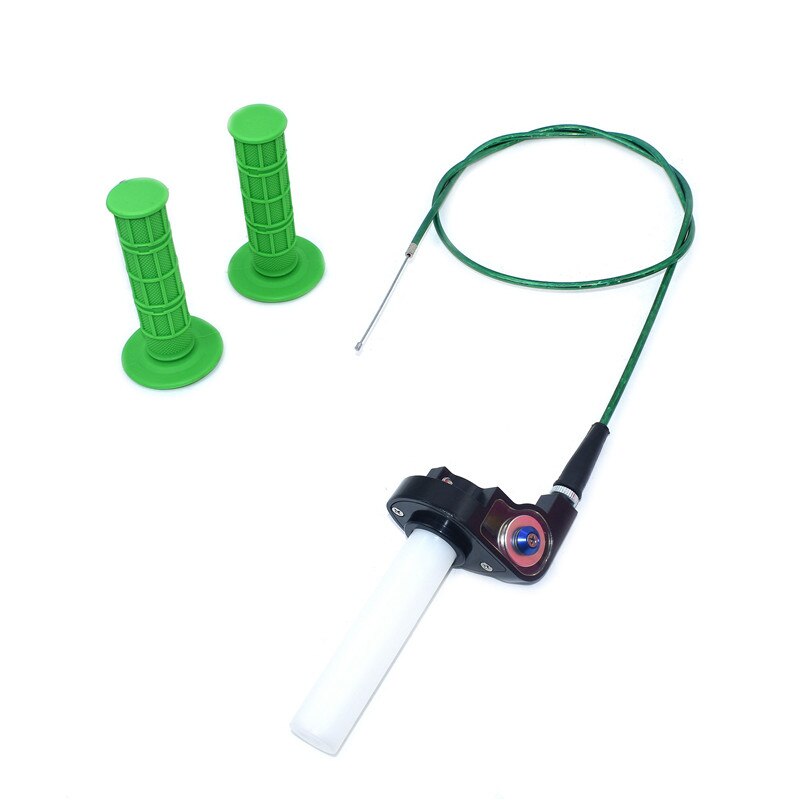 Handle Grip Motorcycle with 1/4 Quick Turn Throttle Dirt Pit Bike Motocross 7/8" Handlebar Hand Grips KTM CRF kayo Chinese bike: Silver-green