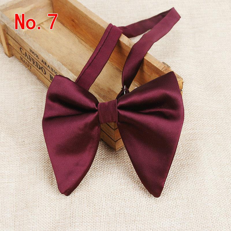Men's Big Suits Red Navy Bow Ties For Man Wedding Solid Woven Bowknot Butterfly Tie 9colors: 7