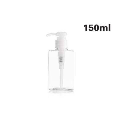 Trykk stil bærbar såpedispenser kjæledyr materiale bad flytende såpe flaske reise kosmetisk lotion beholdere flaske: Gjennomsiktig 150ml