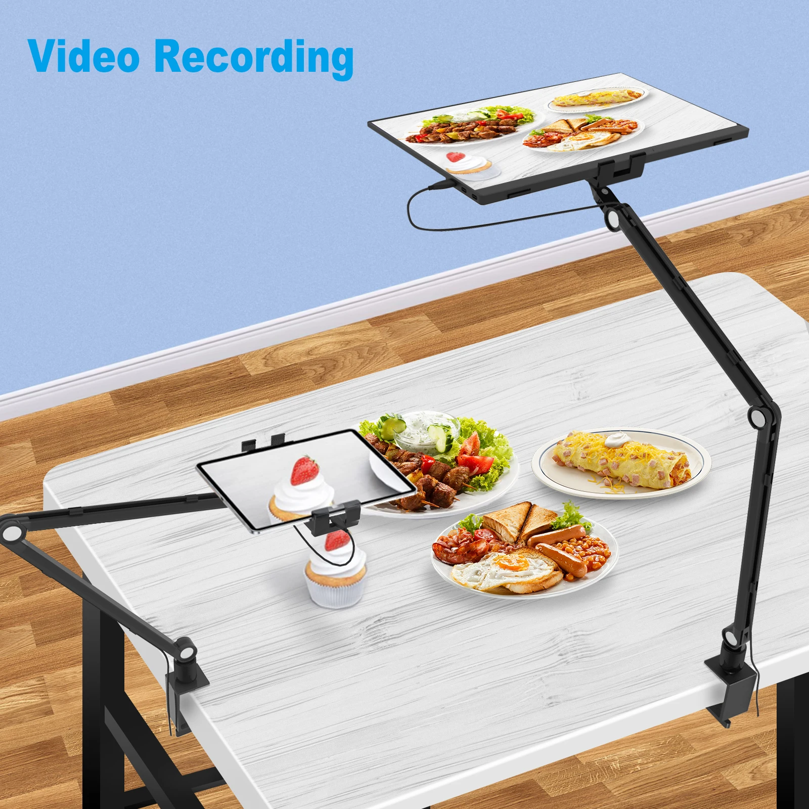 Adjustable Height Bimawen Tablet Stand for iPad Portable Monitor Desk Mount 15 6 16 Screen Aluminum Long Arm Rotating