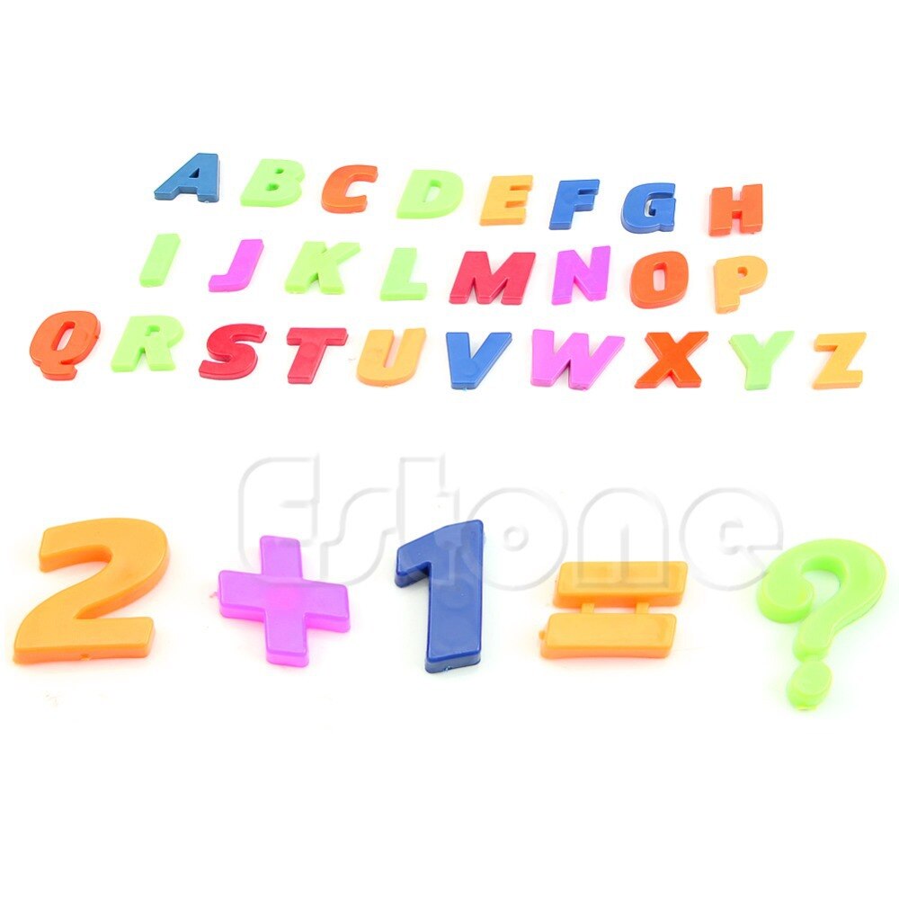 Letras y números, imanes de nevera para enseñanza, juego de alfabeto de 42 colores