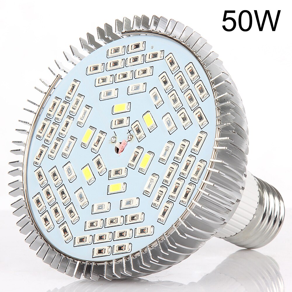 Luces Led de espectro completo 8W-80W E26/27 lámparas Led de cultivo bombillas para invernadero AC85-265V de jardín interior: 50W 78LEDs