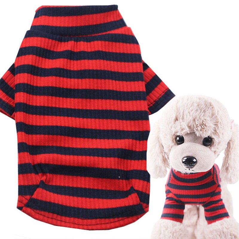 Thin Stripe Pet Dog Clothes Chihuahua Basic Shirt Spring Breathable High Elastic Sweatshirt Classic Puppy Protector Pet Clothing: XXL / black