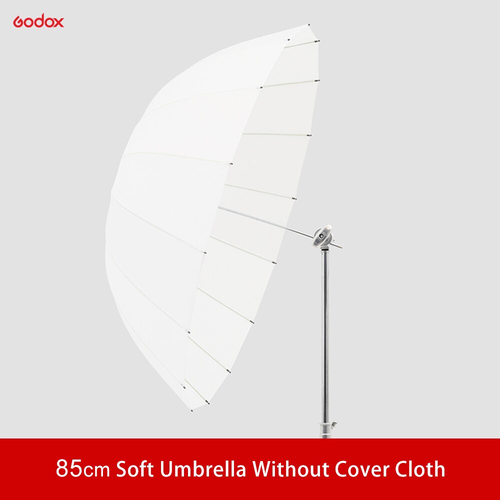 Godox UB-85D 85Cm Wit Parabolische Reflecterende Transparante Zachte Paraplu Studio Licht Paraplu Met Zwart Zilver Diffuser Cover: WHITE