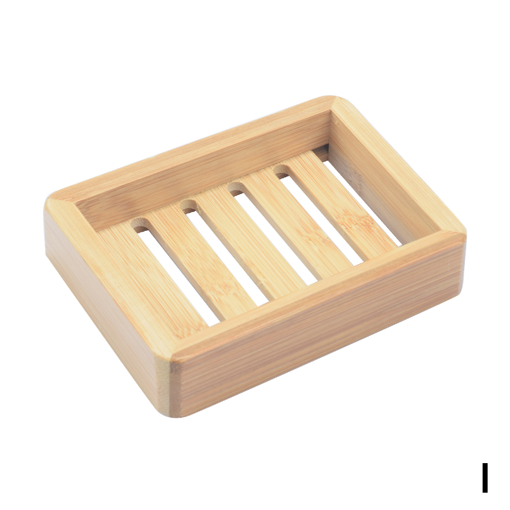 Natural Bamboo Wood Soap Dish Rack Storage Box Case Container Holder Bath Shower Soap Plate Tray Rack Bathroom Accessories: I