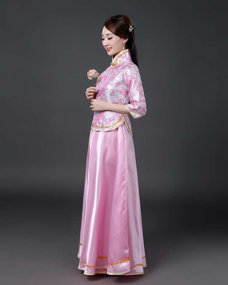 Traditionele chinese kleding voor vrouwen, zangeres, podiumkleding, chinees danskostuum, traditioneel optredenpak.