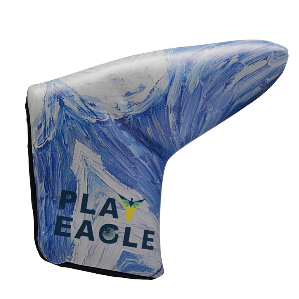 Waterproof PU Golf Putter Head Cover Headcover - for Center Shaft or Blade Putters - Blue