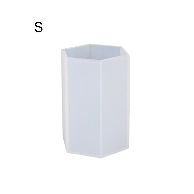 Molde de silicona para bolígrafo para bricolaje, recipiente organizador hexagonal de resina epoxi, soporte de almacenamiento redondo, moldes de sílice, manualidades, herramientas de fabricación de joyas: 50mm Hexagon