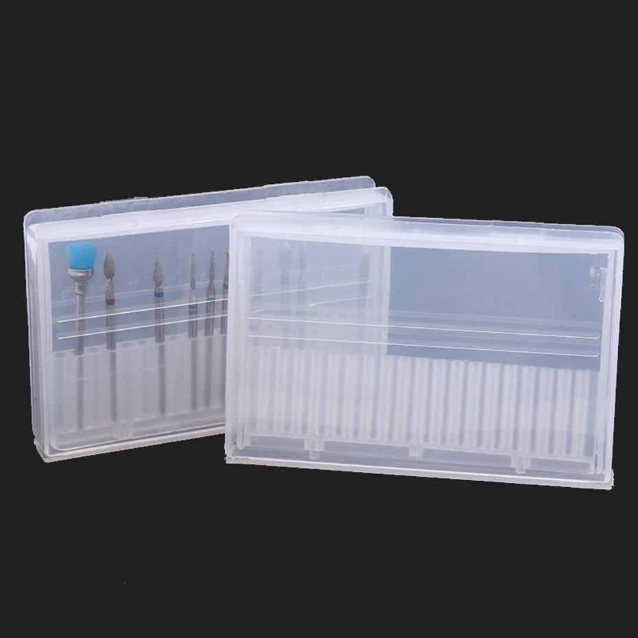 1pcs Nail Drill Bit Storage Box Empty Containers Acrylic Display Holder Milling Cutter Manicure Machine Accessories LA867-1