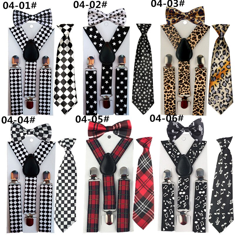 3PCS boys girls Children Kids suspensorio butterfly BowTie Bowknot Tie Necktie suspenders Set For Wedding Party Speech TR0004