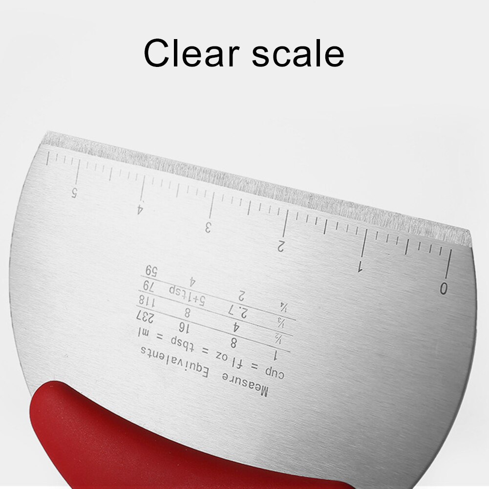 Stainless Steel Pizza Dough Grill Scraper Cutter Kitchen with Scale Baking Tool