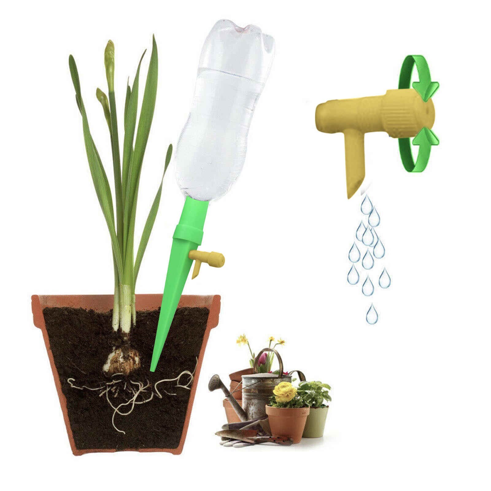 6 PCS Self-contained Auto Drip Irrigation Watering System Automatic Watering Spike for Plants Indoor Gardening Accessories
