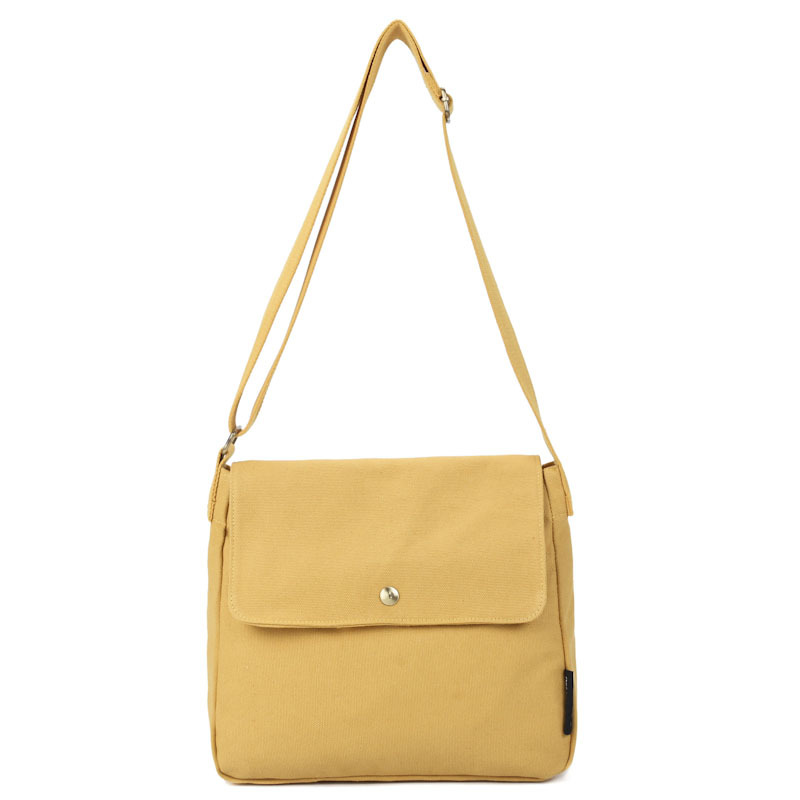 Women Simple Canvas Shoulder Bag Ladies Pure Cotton Cloth Crossbody Bag Casual Cute Messenger Bags Girls School Books Totes: YELLOW