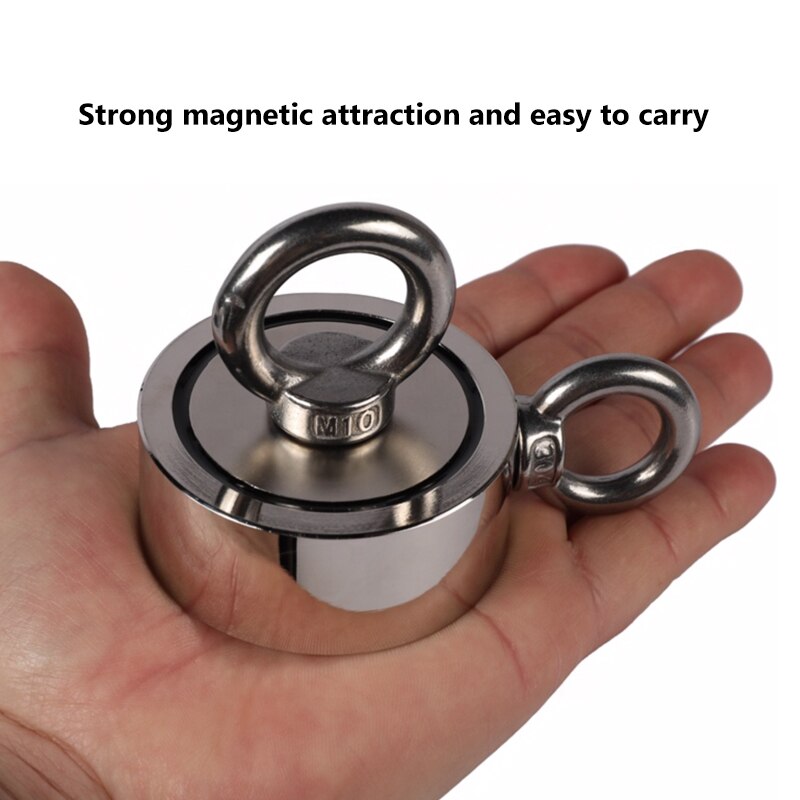 400KG Super Strong Magnet Pot Fishing Magnets Salvage Fishing Hook Magnets Strongest Permanent Powerful Magnetic With 10M Rope