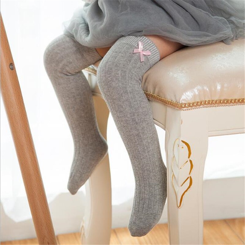 Bambino Calze E Autoreggenti Autunno Inverno Calze E Autoreggenti Bowknot Del Bambino di 6 Colori Calze E Autoreggenti Caldo Infantile Ginocchio Calzini E Calzettoni Leggings per le Ragazze 1-3Y: grey