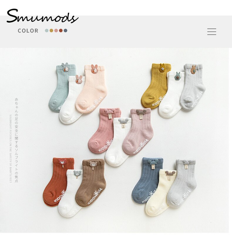 3 Paren/partij Baby Sok Leuke Cartoon Pasgeboren Baby Sokken Doseren Lijm Antislip Jongens Meisjes Baby Sokken Vloer Sokken kinderen Sok