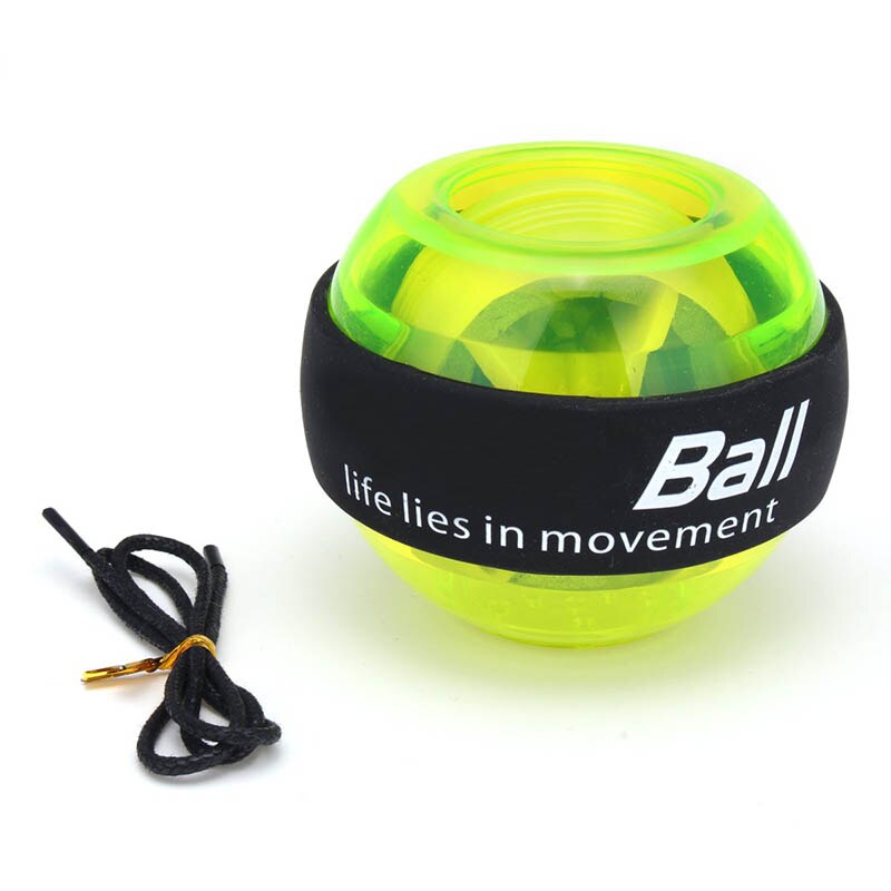 Selvstarter stærkt håndled håndled styrke håndbold muskel afslapning roterende håndled træner fitness håndforstærker med led lys: Grøn