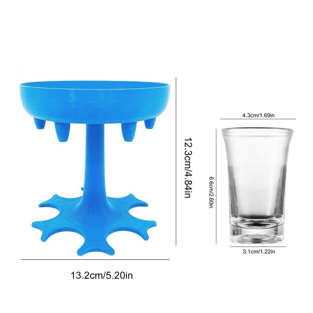 Liquor Dispenser 6 Shot Glass Holder Portable Wine Divider Bar Party Drinking Game Accessory Glass Cup Dispenser Kitchen Tool
