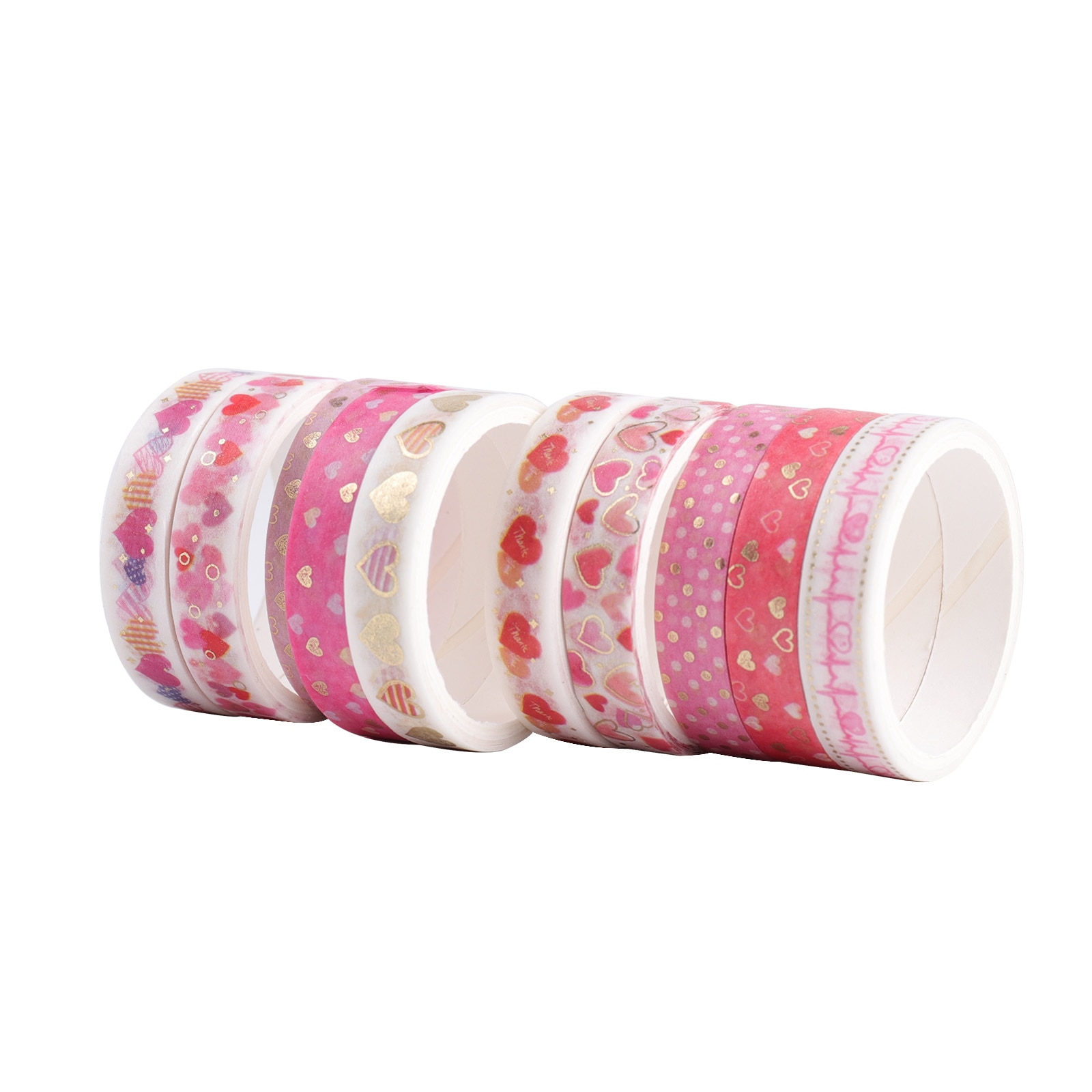 20Pcs Rood Hart Bloem Collectie Washi Tape Set 8Mm Kant Liefde Roze Bloemen Zelfklevende Masking Tapes Stickers decoratie A6076