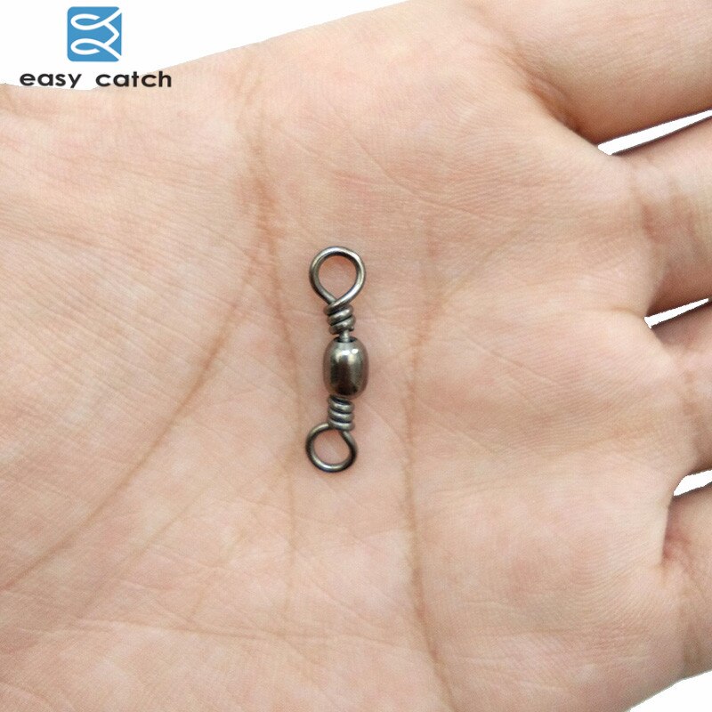 Facile da Prendere 25 pz Pesca Canna Da Pesca Girevole Con Anello Solido Nero Oro In Ottone Gancio di Pesca Linea Connettore Accessori Per la Pesca
