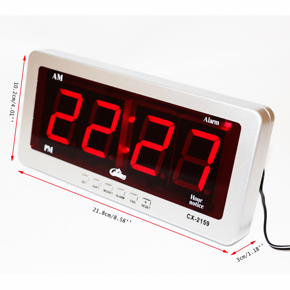 Digitale LED Wekker Grote Aantal Desk Klokken Elektronische AC Powered Led Wandklok Rood Display Horloge Moderne Woninginrichting