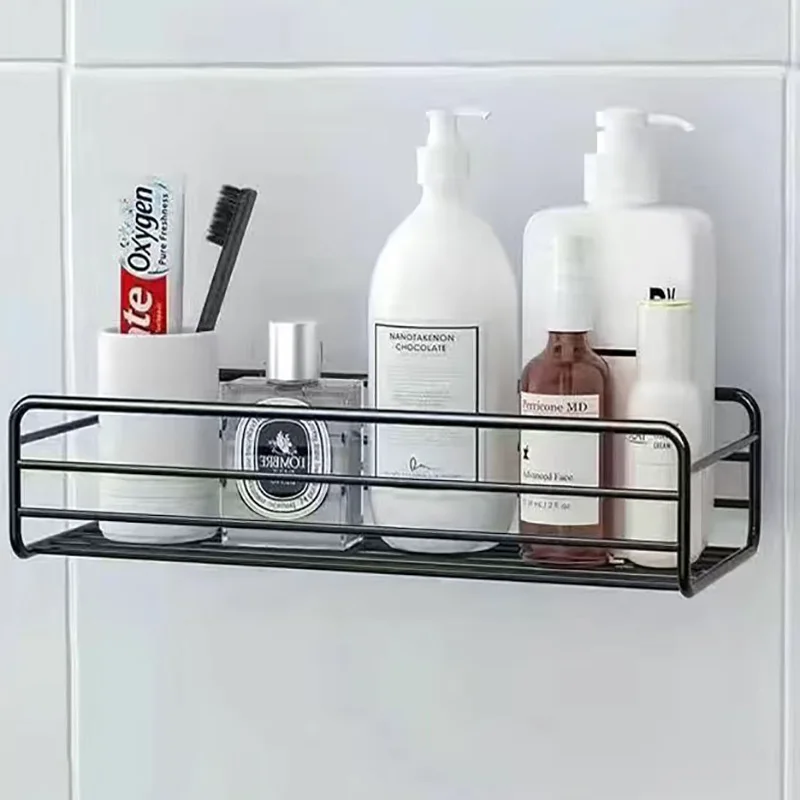 Suministros de baño, estante de pared flotante, carrito organizador de Metal, cortina de ducha para baño, organizadores de almacenamiento de cocina, cómoda: Gris claro